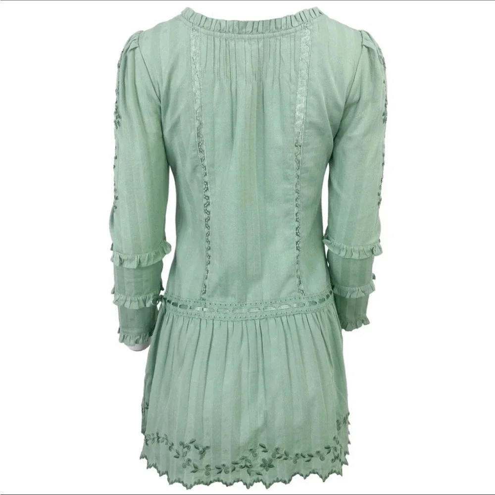 LOVESHACKFANCY CARNABY DRESS in Sage Green Sz‎ 8